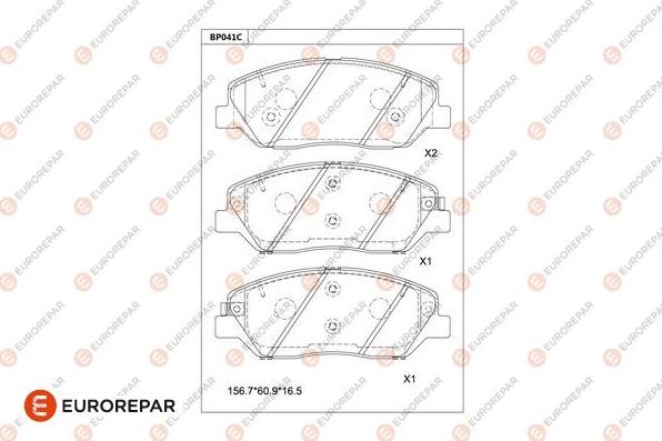 EUROREPAR 1681219180 - Гальмівні колодки, дискові гальма autozip.com.ua