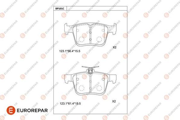 EUROREPAR 1681215980 - Гальмівні колодки, дискові гальма autozip.com.ua
