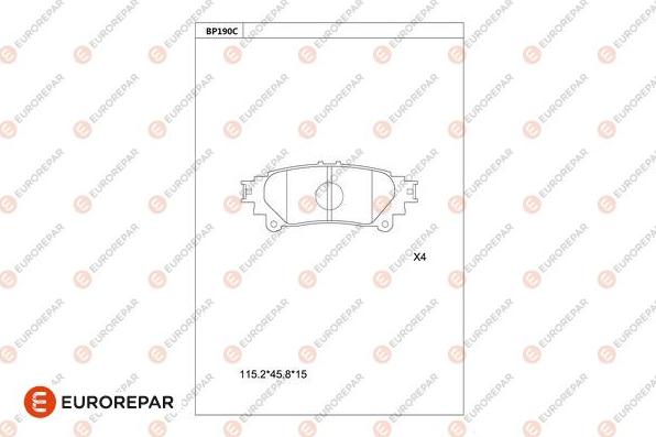 EUROREPAR 1681218080 - Гальмівні колодки, дискові гальма autozip.com.ua