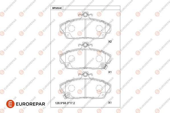 EUROREPAR 1681284680 - Гальмівні колодки, дискові гальма autozip.com.ua