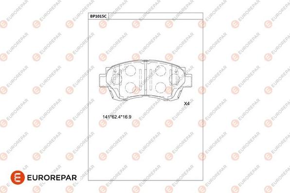 EUROREPAR 1681285080 - Гальмівні колодки, дискові гальма autozip.com.ua