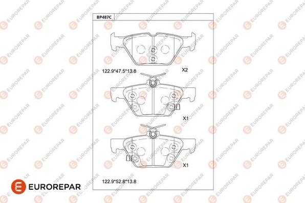 EUROREPAR 1681281080 - Гальмівні колодки, дискові гальма autozip.com.ua