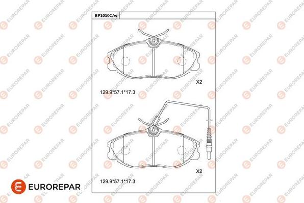 EUROREPAR 1681281280 - Гальмівні колодки, дискові гальма autozip.com.ua