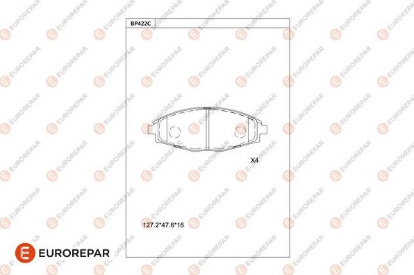 EUROREPAR 1681231580 - Гальмівні колодки, дискові гальма autozip.com.ua