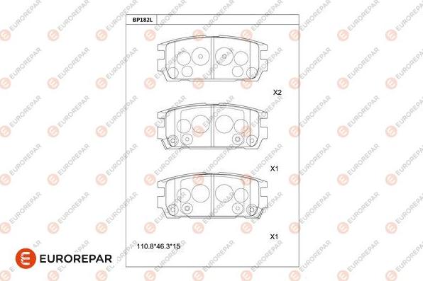 EUROREPAR 1681238780 - Гальмівні колодки, дискові гальма autozip.com.ua