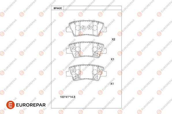 EUROREPAR 1681227280 - Гальмівні колодки, дискові гальма autozip.com.ua