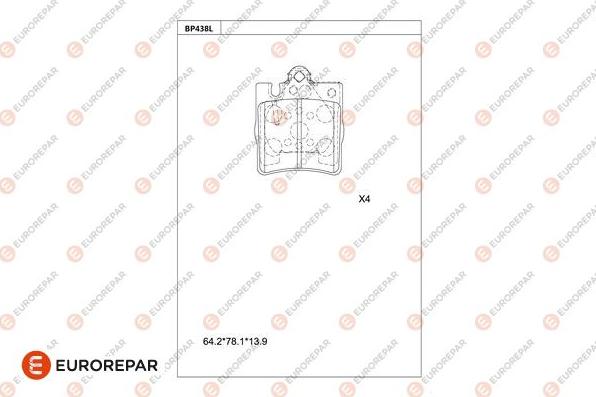 EUROREPAR 1681274880 - Гальмівні колодки, дискові гальма autozip.com.ua