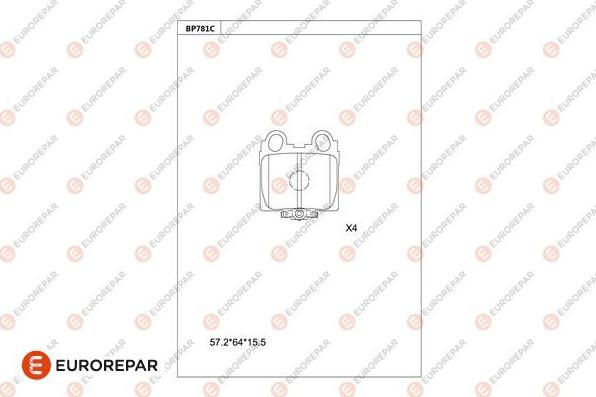 EUROREPAR 1681275680 - Гальмівні колодки, дискові гальма autozip.com.ua