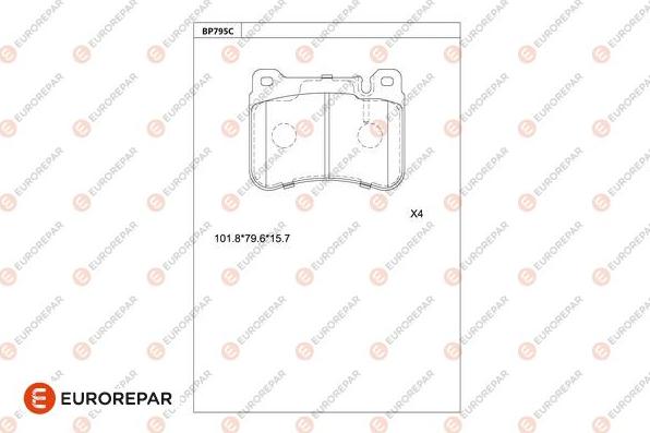 EUROREPAR 1681273680 - Гальмівні колодки, дискові гальма autozip.com.ua