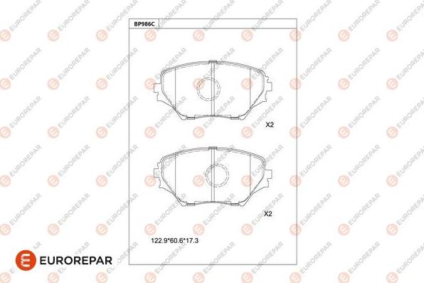 EUROREPAR 1681272780 - Гальмівні колодки, дискові гальма autozip.com.ua