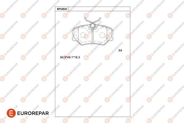 EUROREPAR 1681277980 - Гальмівні колодки, дискові гальма autozip.com.ua