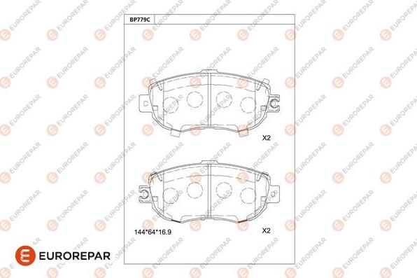 EUROREPAR 1681277480 - Гальмівні колодки, дискові гальма autozip.com.ua