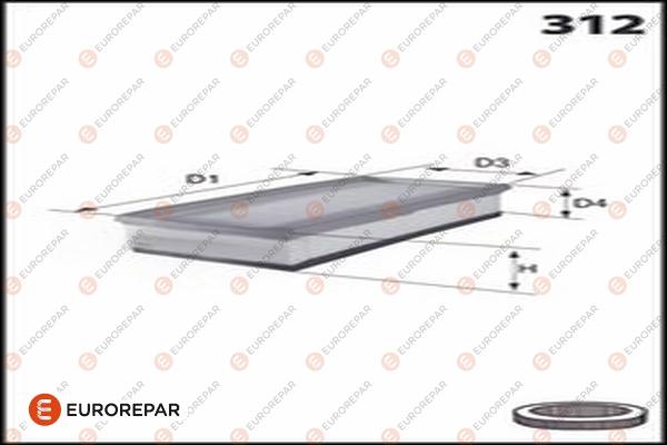 EUROREPAR 1682949280 - Повітряний фільтр autozip.com.ua