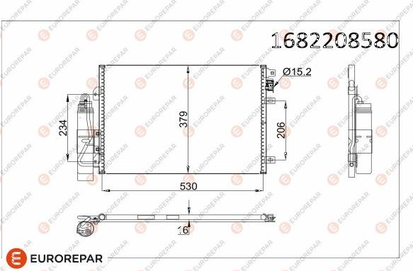 EUROREPAR 1682208580 - Конденсатор, кондиціонер autozip.com.ua