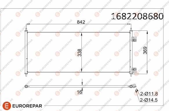EUROREPAR 1682208680 - Конденсатор, кондиціонер autozip.com.ua