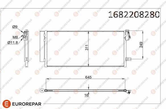 EUROREPAR 1682208280 - Конденсатор, кондиціонер autozip.com.ua