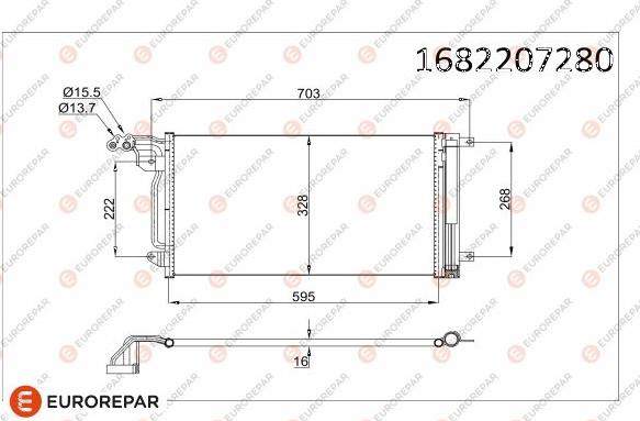 EUROREPAR 1682207380 - Конденсатор, кондиціонер autozip.com.ua