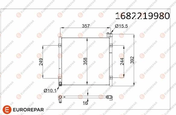 EUROREPAR 1682219980 - Конденсатор, кондиціонер autozip.com.ua