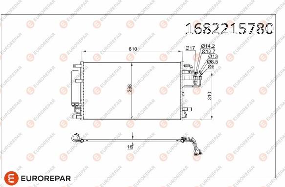 EUROREPAR 1682215780 - Конденсатор, кондиціонер autozip.com.ua