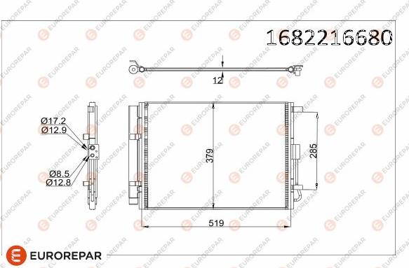 EUROREPAR 1682216680 - Конденсатор, кондиціонер autozip.com.ua