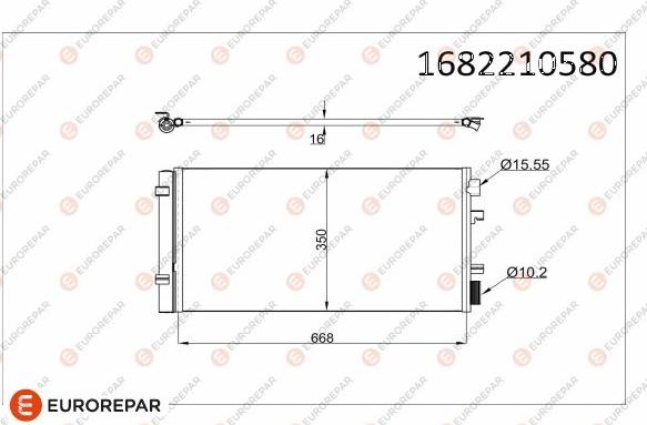 EUROREPAR 1682210580 - Конденсатор, кондиціонер autozip.com.ua