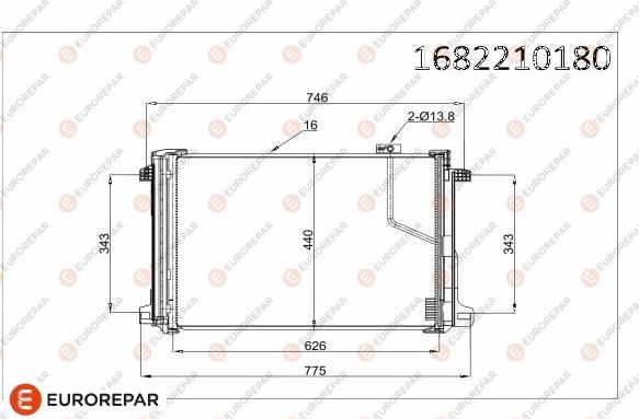 EUROREPAR 1682210180 - Конденсатор, кондиціонер autozip.com.ua