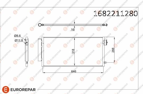 EUROREPAR 1682211280 - Конденсатор, кондиціонер autozip.com.ua