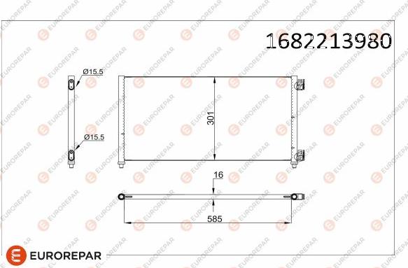 EUROREPAR 1682213880 - Конденсатор, кондиціонер autozip.com.ua