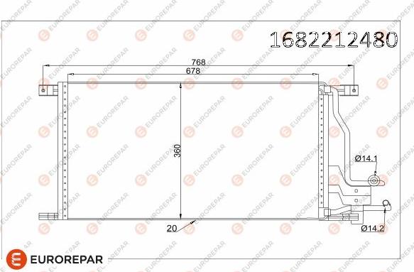 EUROREPAR 1682212480 - Конденсатор, кондиціонер autozip.com.ua