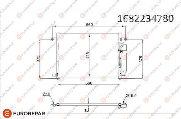 EUROREPAR 1682234780 - Конденсатор, кондиціонер autozip.com.ua