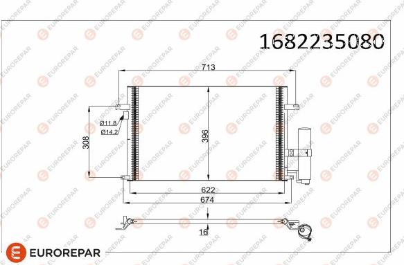 EUROREPAR 1682235080 - Конденсатор, кондиціонер autozip.com.ua