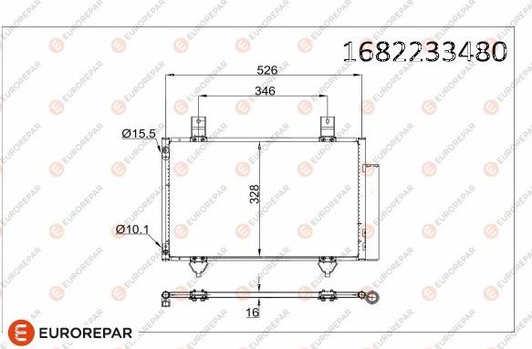 EUROREPAR 1682233480 - Конденсатор, кондиціонер autozip.com.ua