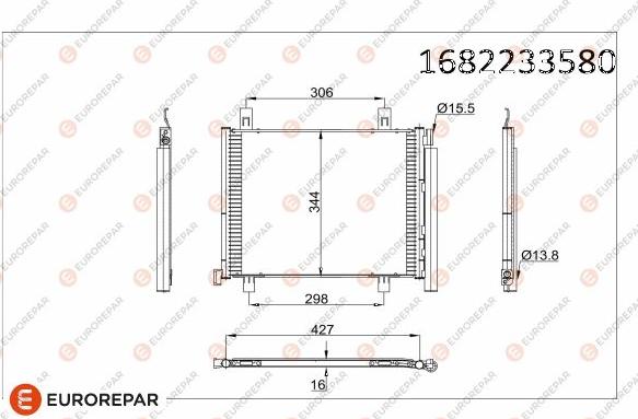 EUROREPAR 1682233580 - Конденсатор, кондиціонер autozip.com.ua