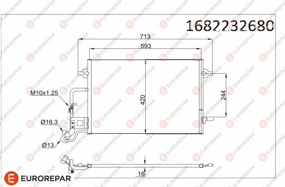 EUROREPAR 1682232680 - Конденсатор, кондиціонер autozip.com.ua