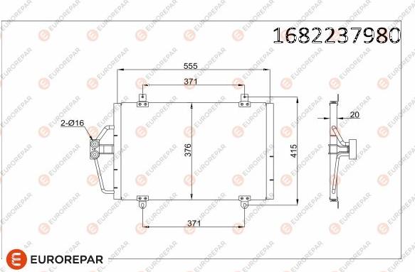 EUROREPAR 1682237980 - Конденсатор, кондиціонер autozip.com.ua