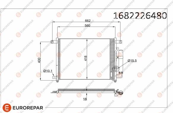 EUROREPAR 1682226480 - Конденсатор, кондиціонер autozip.com.ua