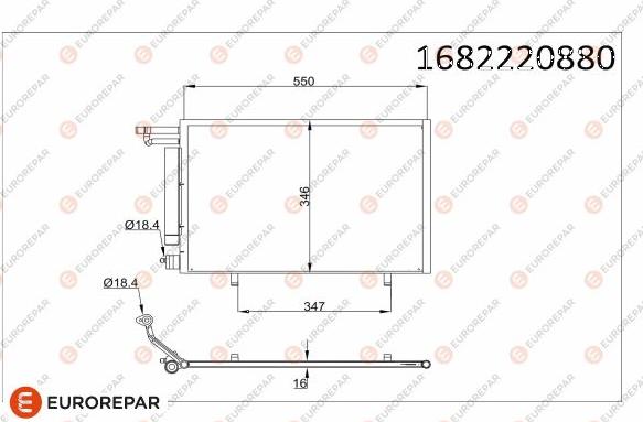 EUROREPAR 1682220880 - Конденсатор, кондиціонер autozip.com.ua