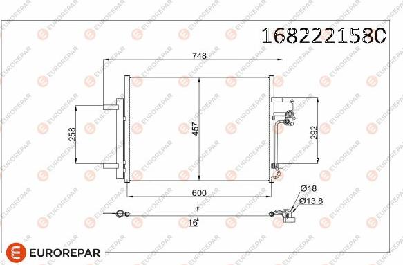 EUROREPAR 1682221580 - Конденсатор, кондиціонер autozip.com.ua