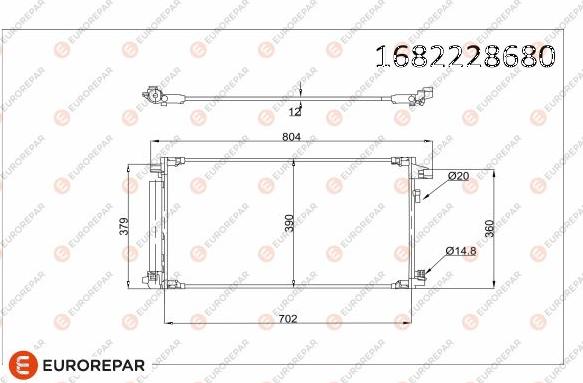EUROREPAR 1682228680 - Конденсатор, кондиціонер autozip.com.ua