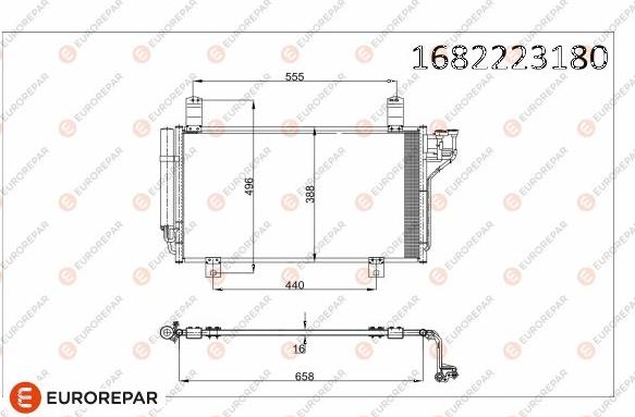 EUROREPAR 1682223180 - Конденсатор, кондиціонер autozip.com.ua
