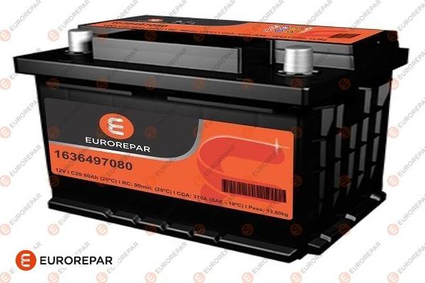 EUROREPAR 1636497380 - Стартерна акумуляторна батарея, АКБ autozip.com.ua