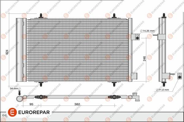 EUROREPAR 1626267480 - Конденсатор, кондиціонер autozip.com.ua