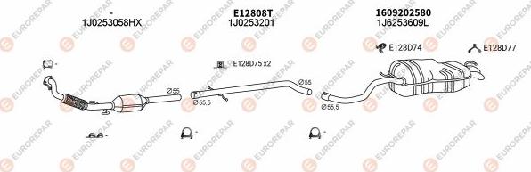 EUROREPAR EXH100032 - Система випуску ОГ autozip.com.ua