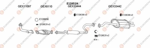 EUROREPAR EXH100128 - Система випуску ОГ autozip.com.ua