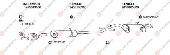 EUROREPAR EXH100755 - Система випуску ОГ autozip.com.ua