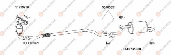 EUROREPAR EXH100780 - Система випуску ОГ autozip.com.ua