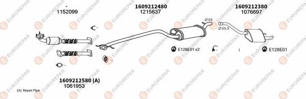 EUROREPAR EXH101063 - Система випуску ОГ autozip.com.ua