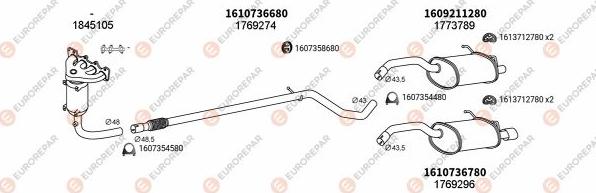 EUROREPAR EXH101106 - Система випуску ОГ autozip.com.ua