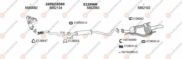 EUROREPAR EXH101200 - Система випуску ОГ autozip.com.ua