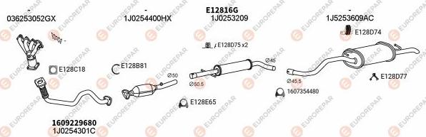 EUROREPAR EXH103530 - Система випуску ОГ autozip.com.ua